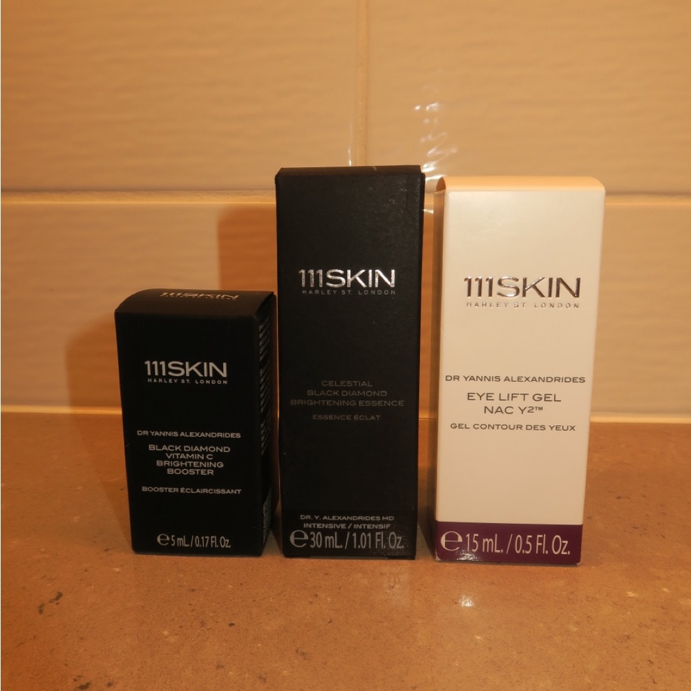 111SKIN Eye Lift Gel & Black Diamond Brightening Trio - Black, White, Purple
